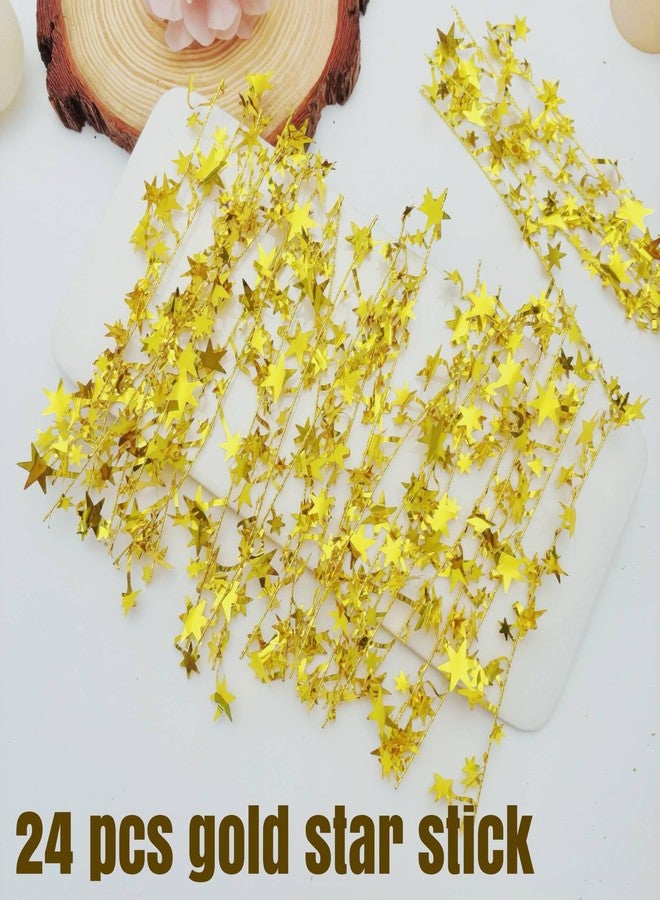 TeaSu 36pcs Gold Vase Filler Decor and Gold Star Garland for Christmas and Party Centerpieces Table Decorations, Floating Stem Flowers for Floating Candle Centerpieces - Image 5